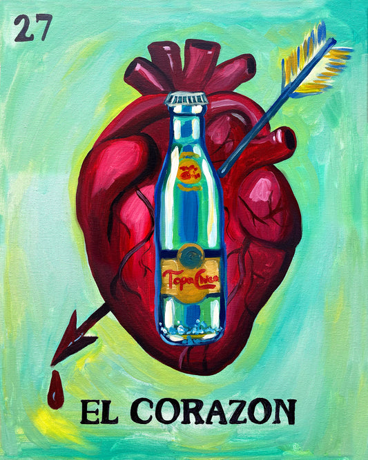 Topo Chico Art - Lotería El Corazón Print | Caya Crum Art
