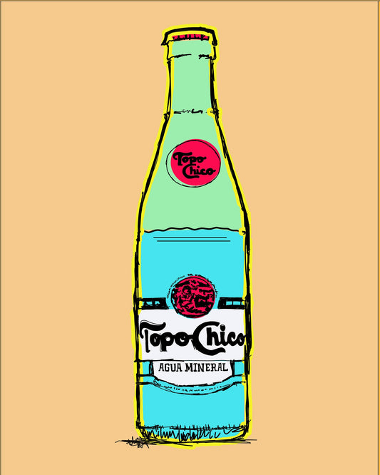 Topo Chico Art - Made in Mexico Bottle Print | Betsy Crum Art