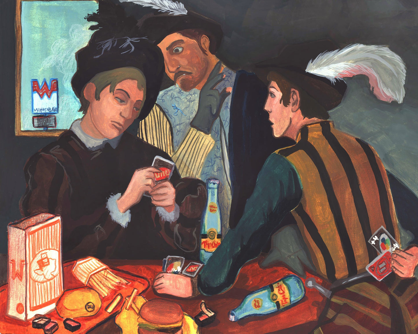 Topo Chico Art - Old Masters Card Sharps Texas Icons Print | Caya Crum Art Crum Art