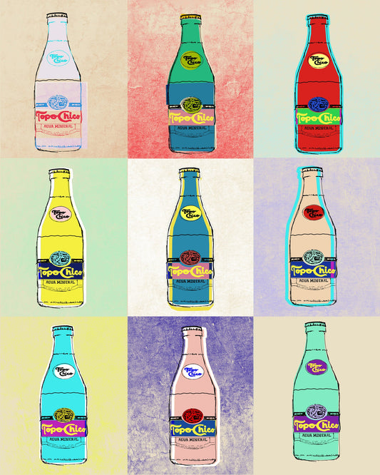 Topo Chico Art - Warhol-Style Pop Art Grid Print | Betsy Crum Art