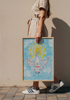 Summer Day Painting Topo Chico art print by Caya Crum — framed with velvet mat