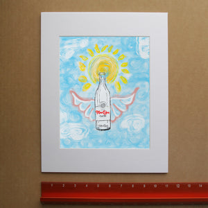 Topo Chico butterfly wings print by Betsy Crum, hand-signed vertical fine art print