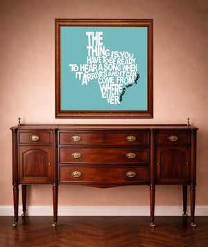 Texas Music Wall Decor Townes Van Zandt Quote Texas Shaped Art Print | Betsy Crum