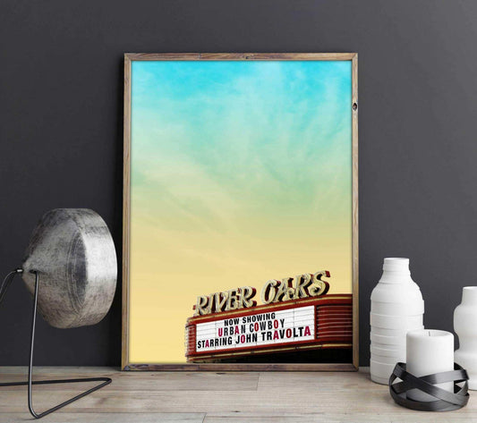 River Oaks Theater Houston Texas art print by Betsy Crum on cotton rag paper with archival inks