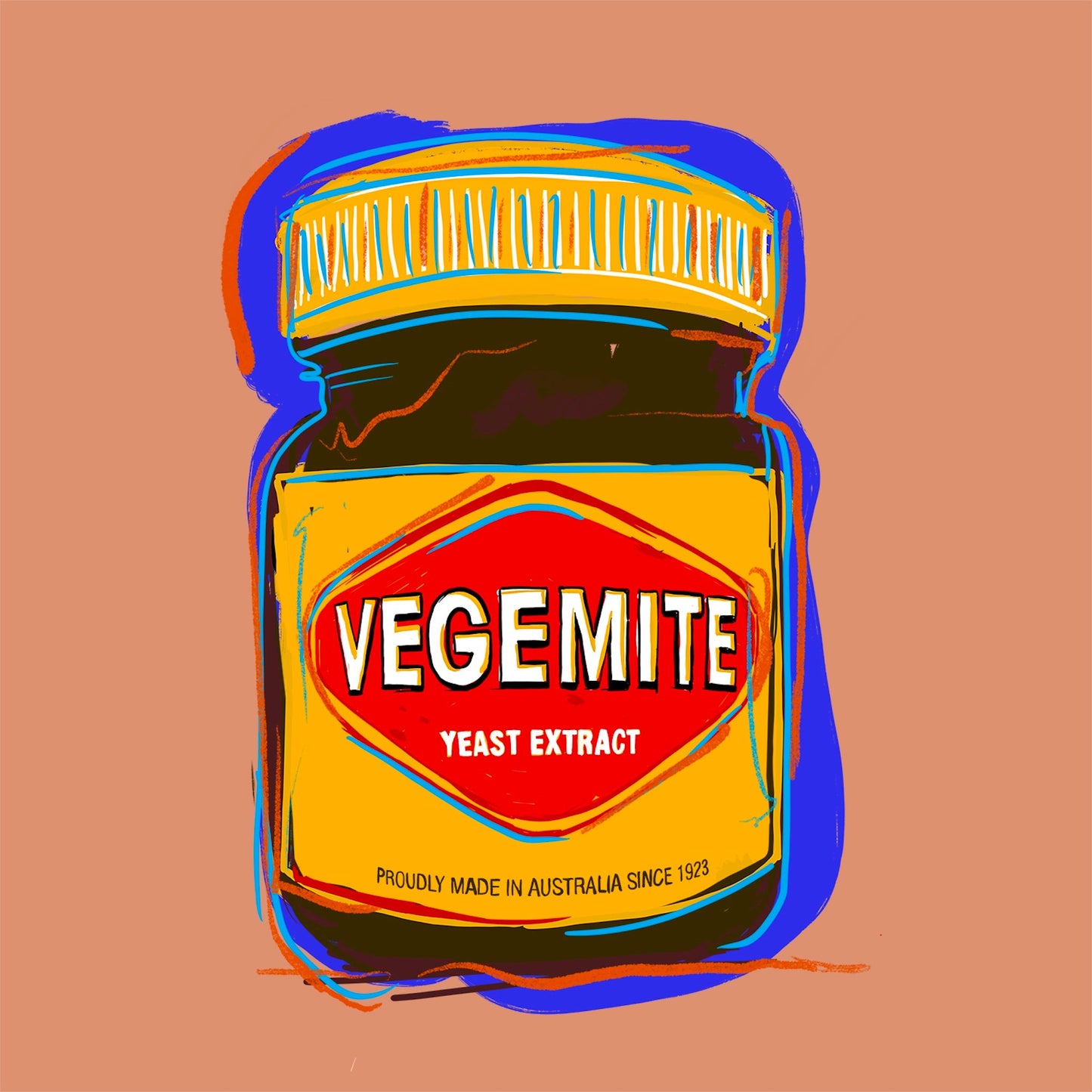 Vegemite Pop Art Print | Land Down Under Song | Betsy Crum Art Crum Art