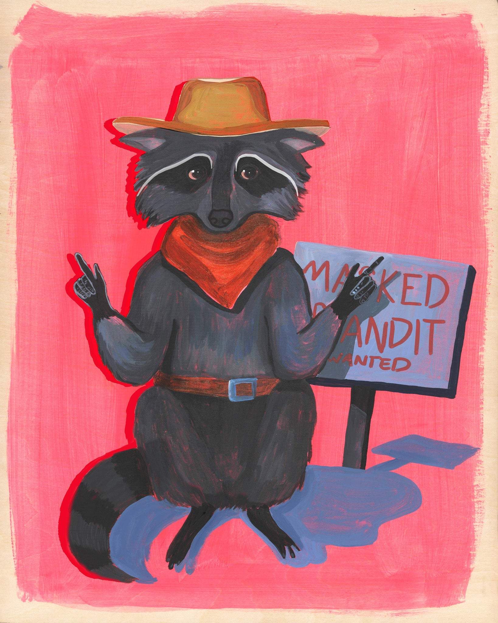 Masked Bandit Raccoon Print | Pop Animal Art | Caya Crum Art