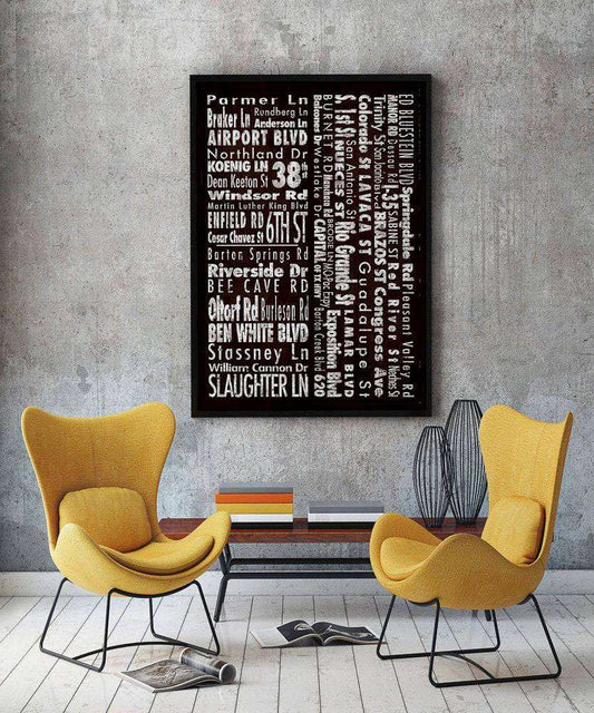 Austin Wall Art | Austin Streets And Highways Print | Crum Art art print by Carl Crum