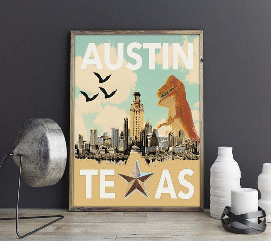 Austin Texas Collage | Keep Austin Weird Core Art | Kids Room art print by Betsy Crum