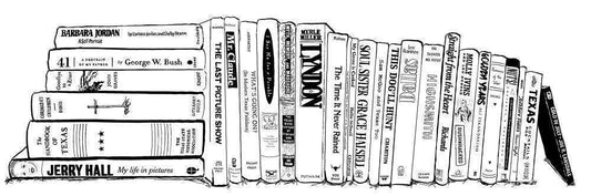 Texas Books Art Print by Betsy Crum on cotton rag paper, Texas-themed wall art by Crum Art