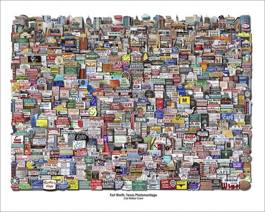 Fort Worth Modern Art Print colorful Texas photomontage by Betsy Crum on cotton rag paper