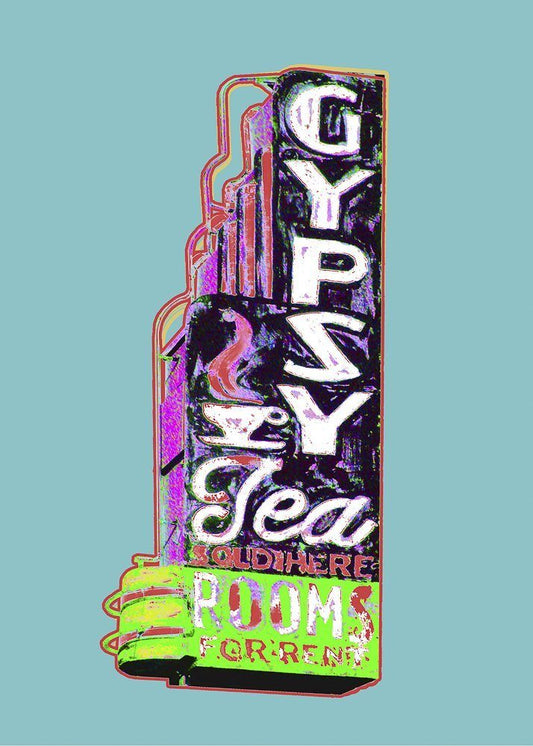 Gypsy Tea Room vintage neon sign art print on acid-free cotton paper