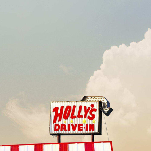 Hollys Drive In Post Texas vintage drive-in sign art print by Betsy Crum on cotton rag paper