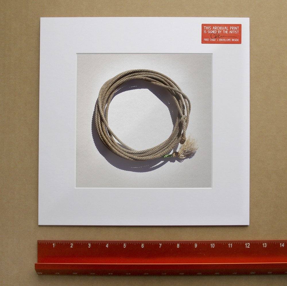 Carl Crum Art rodeo lariat minimalist photography print, Western art on acid-free paper.