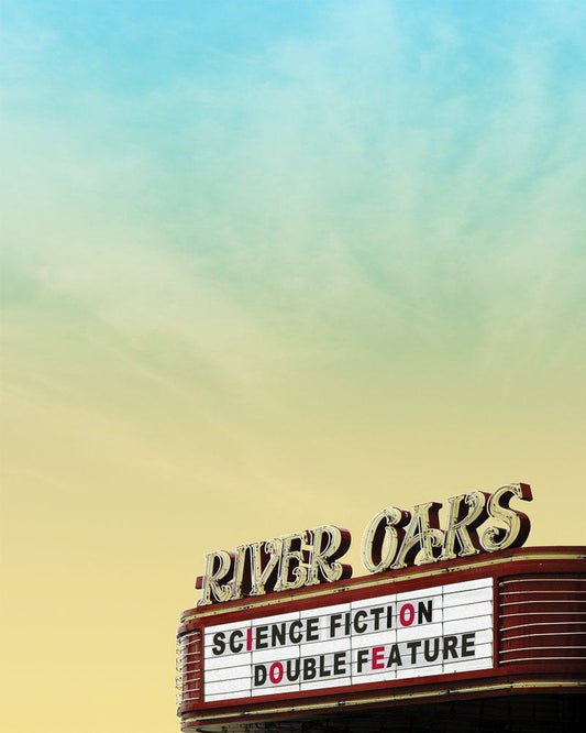 River Oaks Theater Houston Texas vintage marquee art print by Betsy Crum