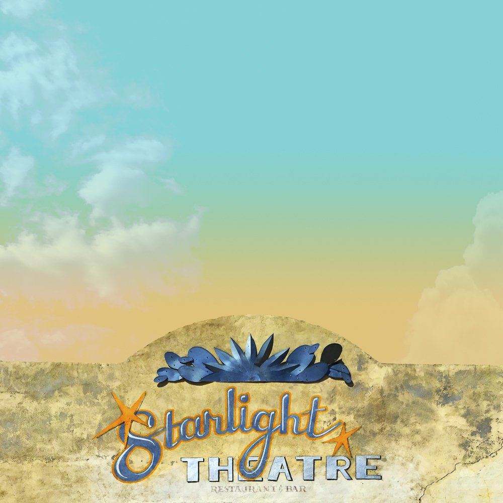 Starlight Theatre Terlingua Texas art print by Betsy Crum, vibrant giclée on cotton rag paper, Texas wall art by Crum Art