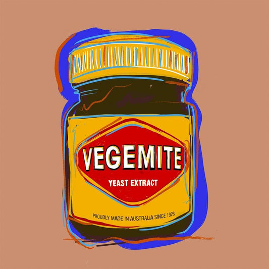 Vegemite Art Print colorful modern jar illustration on cotton rag paper by Betsy Crum