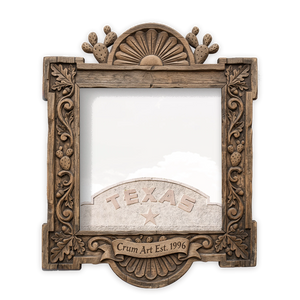 Marfa Art | Texas Sign Over the Adobe Wall | Betsy Crum — art print in a carved wood frame, Crum Art