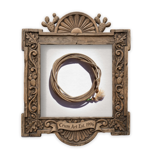Modern Lariat — western art print by Carl Crum in a square carved wood frame