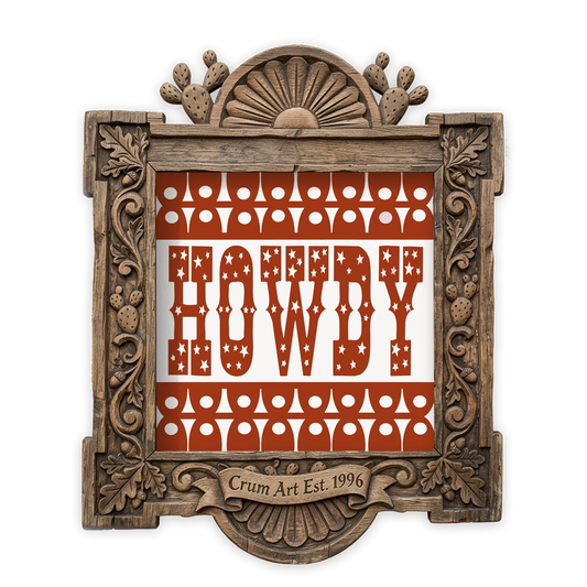 Howdy Game Day Orange — one of the 3 prints in The Howdy Set | Crum Art