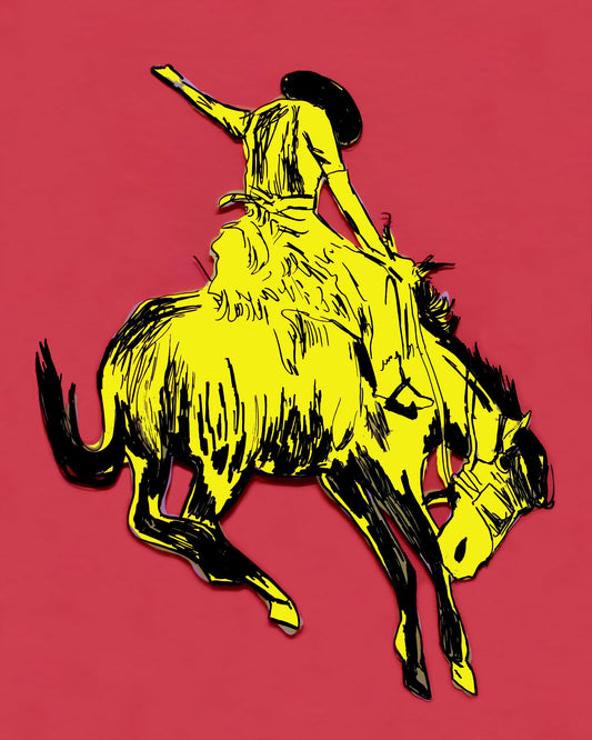 Western Gifts Art & Prints — Bronc Buster Pop Art Print | Caya Crum Art Crum Art