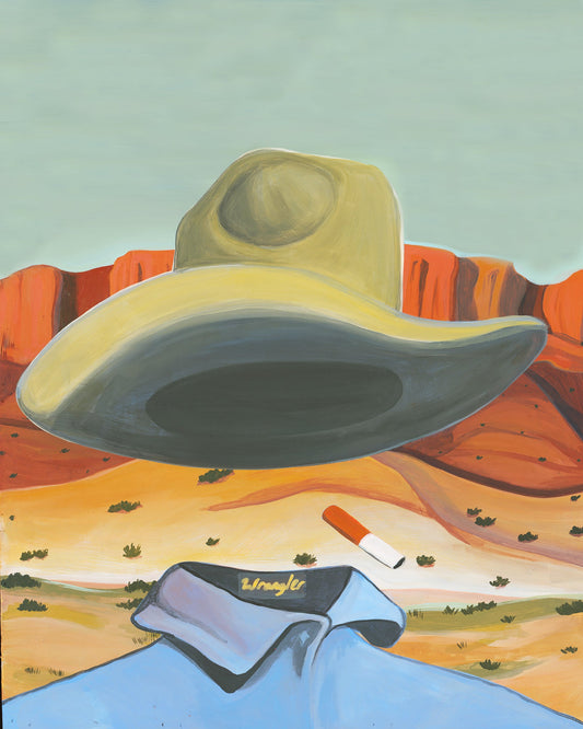 Western Gifts Art Prints — Ghost Cowboy Prints Desert Mirage Pop Art Print | Caya Crum Art Crum Art