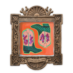 Prickly Pear Cowboy Boots Orange — one of the 3 prints in The Cowboy Boots Set | Crum Art