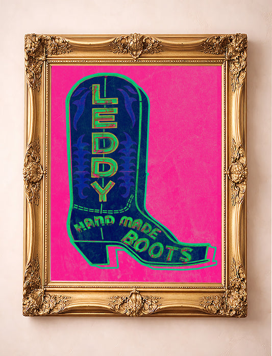 Fort Worth Art Print — Leddy Boot Western Pop Art Print | Betsy Crum