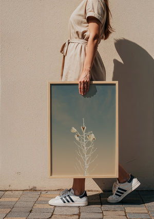 White Sands Yucca desert art print by Betsy Crum — framed with velvet mat