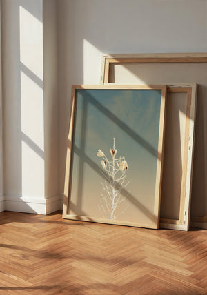 White Sands Yucca desert art print by Betsy Crum — neutral frame room mockup