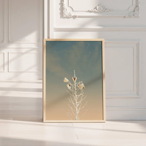 White Sands Yucca desert art print by Betsy Crum — neutral frame room mockup