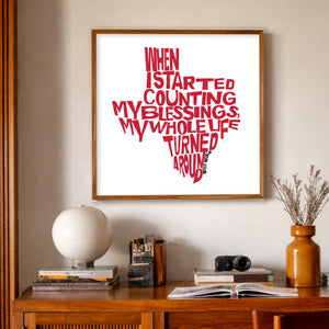 Willie Nelson Blessings Quote Print by Betsy Crum, inspired by childhood memories of wanting to be Willie Nelson and On the Road Again. This quote by Texas music legend Willie Nelson gives a room warmth, wit, and a little soul, available at crumart.com. This museum quality print is made right here in Texas.