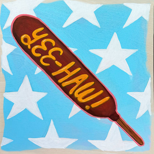 Yee-Haw Corndog Art Print and Circus decor| Caya Crum Art Crum Art