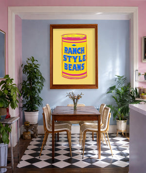 Bronc Buster Yellow Pink shown framed by Crum Art