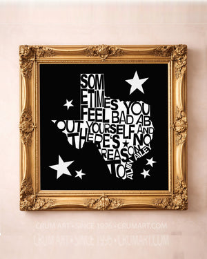 Alvin Ailey Quote art print in a gold frame by Betsy Crum — square inspirational art from Crum Art, available at crumart.com. This museum quality print is made right here in Texas.