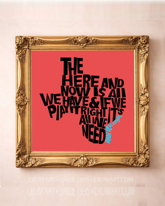 Ann Richards Quote Print art print in a gold frame by Betsy Crum — square texas art from Crum Art, available at crumart.com. This museum quality print is made right here in Texas.
