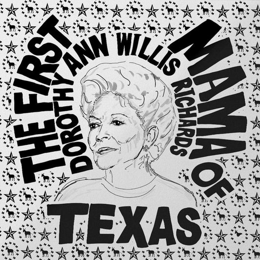 Ann Richards art print black white portrait Texas governor political wall art
