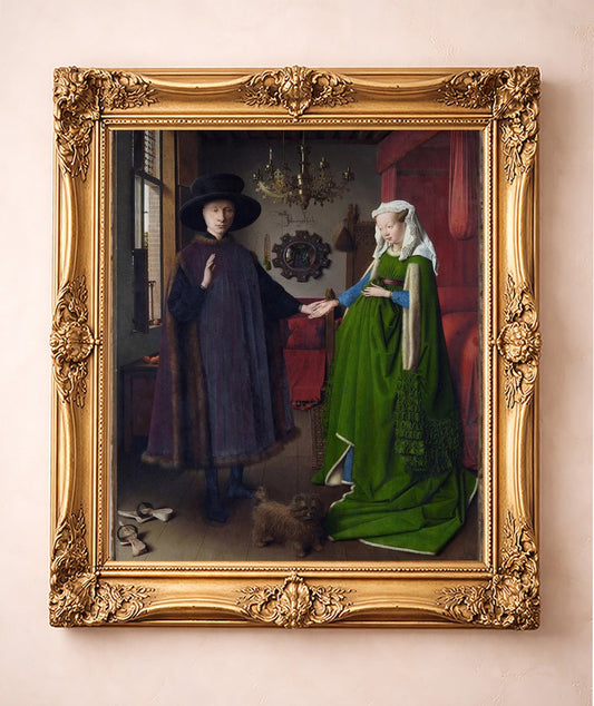 Taco Bell Arnolfini Wedding — art print by Caya Crum in a gold frame