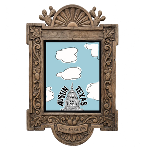 Capitol Dome Clouds Print — art print by Betsy Crum in a carved wood frame