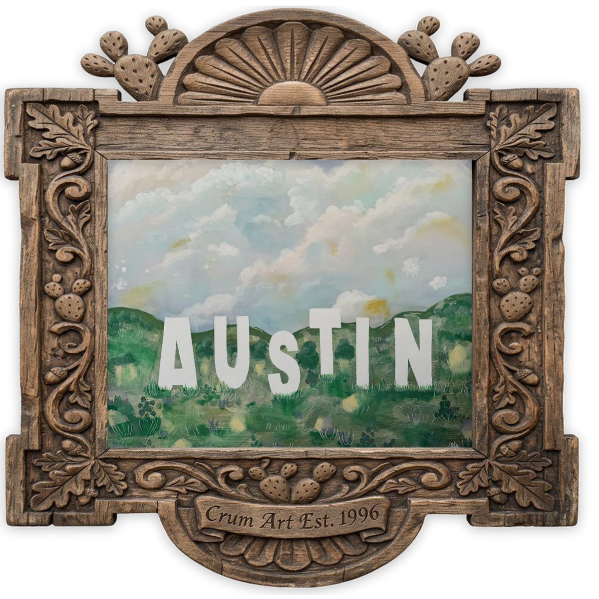 Austin Hollywood Print — art print by Betsy Crum in a carved wood frame
