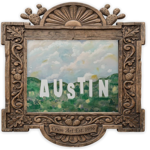 Austin Hollywood Print — art print by Betsy Crum in a carved wood frame