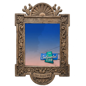 Continental Club — Austin art print by Betsy Crum in a carved wood frame