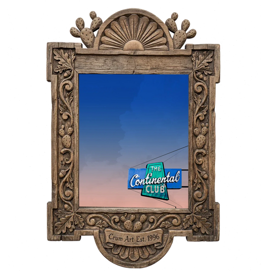 Continental Club — Austin art print by Betsy Crum in a carved wood frame