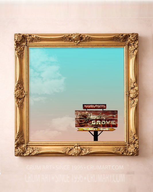 Shady Grove Print — square art print by Betsy Crum in a square gold frame