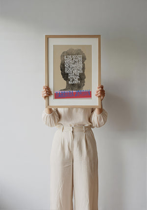 Barbara Jordan Texas art print by Betsy Crum — framed with velvet mat