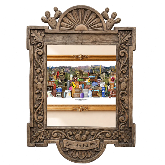 National Park Photomontage — art print by Carl Crum in a carved wood frame