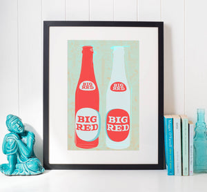 Big Red Art Print – Two Bottles Pop Art | Betsy Crum