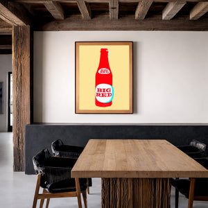 Big Red Art Print – Single Bottle Yellow Pop Art | Betsy Crum