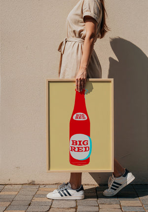 Big Red Warhol Grid kitchen print by Betsy Crum — framed with velvet mat