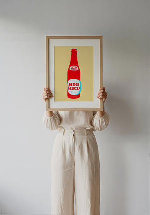 Big Red Warhol Grid kitchen print by Betsy Crum — framed with velvet mat