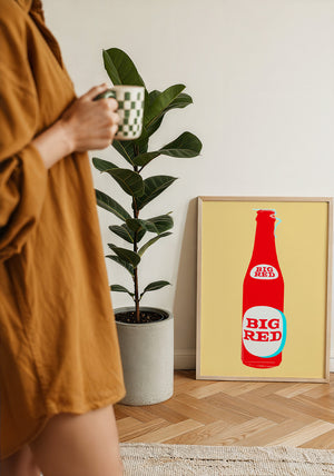 Big Red Warhol Grid kitchen print by Betsy Crum — framed with velvet mat